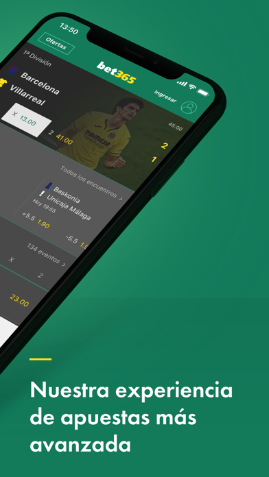 App móvil de Bet365 - sección deportes